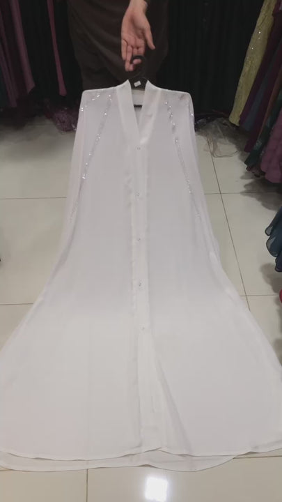 Aiza White Crystal Abaya, White Crystal Abaya, Georgette Abaya Pakistan, Imported Georgette Abaya, Front Open Abaya, Baggy Style Abaya, Stone Work Abaya, Crystal Abaya, Fancy Abaya, Party Wear Abaya, Luxury Abaya, Modest Abaya Pakistan, Islamic Abaya, Eid Abaya, Wedding Abaya, Designer Abaya, Women's Abaya, Premium Abaya, Muslim Fashion Pakistan