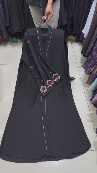 Premium Imported Nida Front Open Maxi Abaya for Women