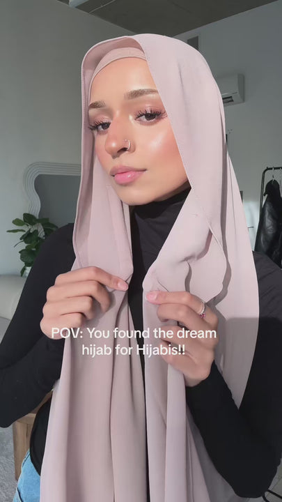 Magnetic cap hijab in premium Malai chiffon fabric