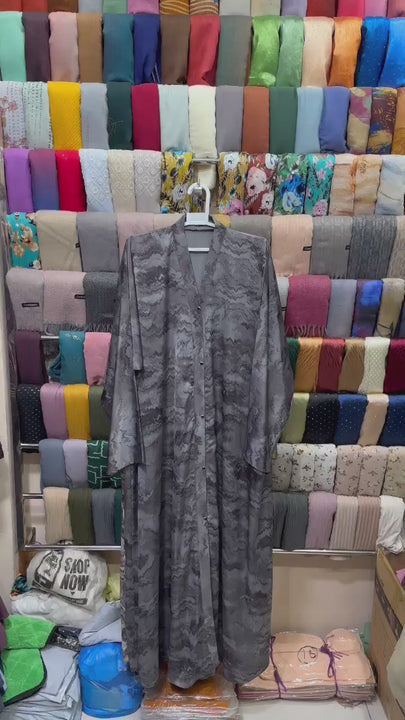 Women's Marble Print Tie & Dye Abaya in Imported Nida fabric, ideal for daily wear, office, and special occasions.